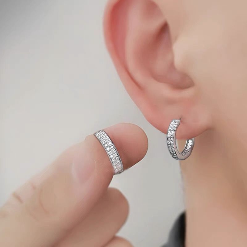 Khuyên tai Galazy đính 2 vòng đá Bạc S925 Z505B 24Z Store(1 chiếc)