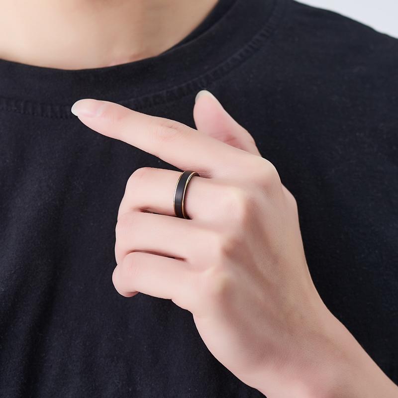 Nhẫn Black Titan BTR-7 thời trang Unisex Titan đen 24Z Store - Full box