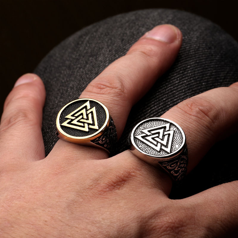 Nhẫn Valknut Titan R724 2 màu Vàng bạc
