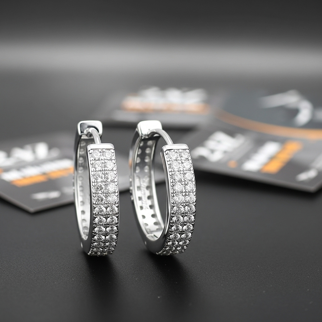 Khuyên tai Galazy đính 2 vòng đá Bạc S925 Z505B 24Z Store(1 chiếc)