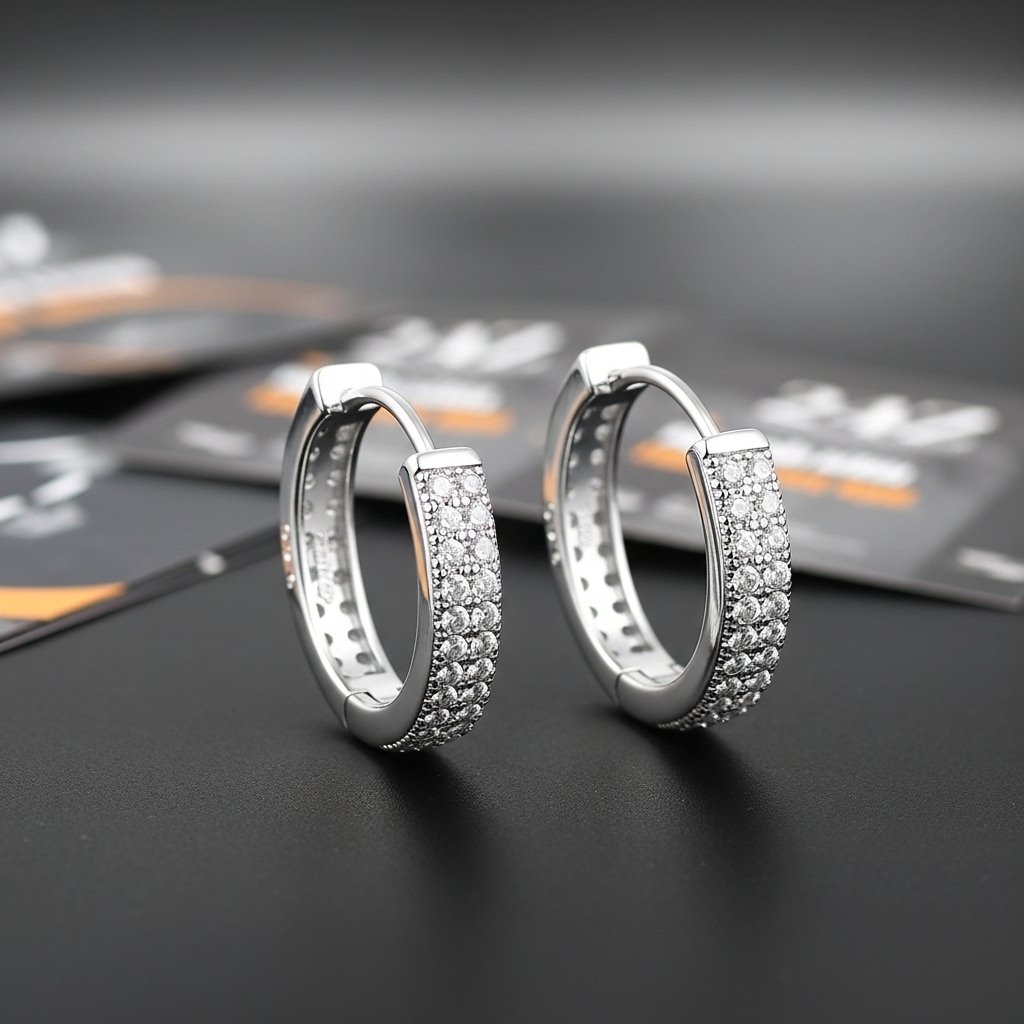 Khuyên tai Galazy đính 2 vòng đá Bạc S925 Z505B 24Z Store(1 chiếc)
