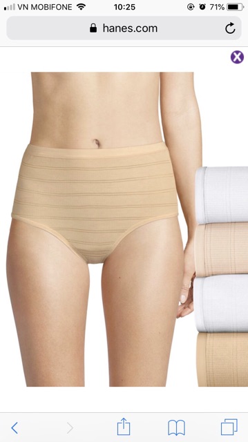 Set 5 quần lót lưng cao Brief Hanes (big), hàng xuất xịn