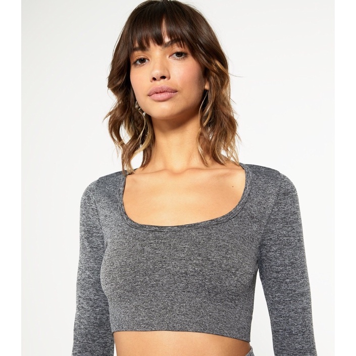 Áo tập gym seamless dài tay New, hàng xuất xịn