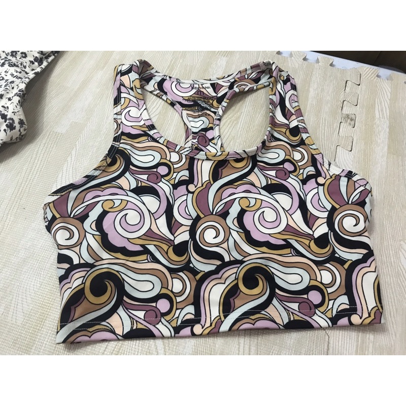 Áo crop bra top Floral Ken sie(có big), hàng xuất xịn