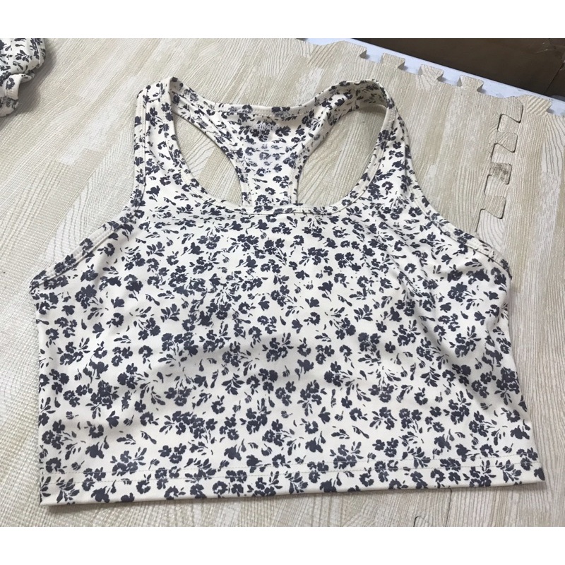 Áo crop bra top Floral Ken sie(có big), hàng xuất xịn