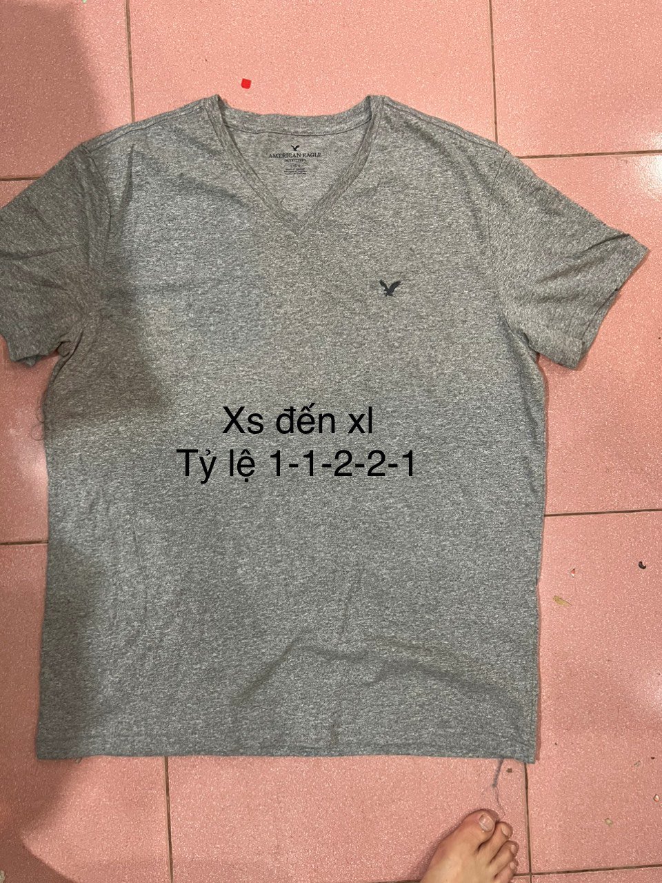 Áo thun nam cổ tim AE, hàng xuất xịn