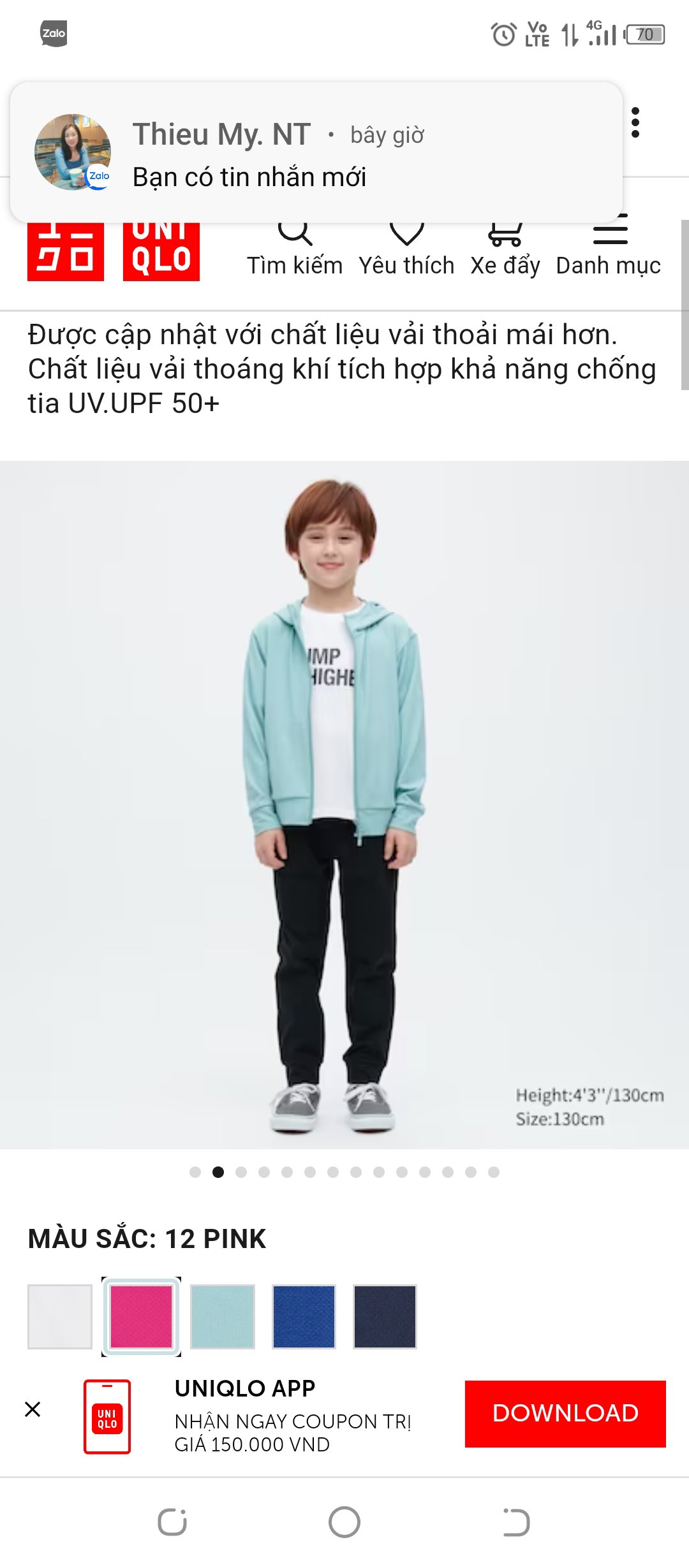 Áo khoác chống nắng kid