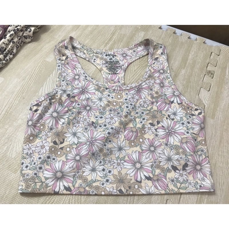 Áo crop bra top Floral Ken sie(có big), hàng xuất xịn