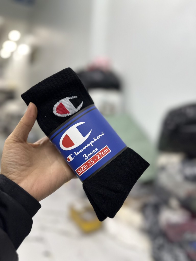 Set 3 đôi vớ cotton cổ cao Ch@m, hàng xuất xịn