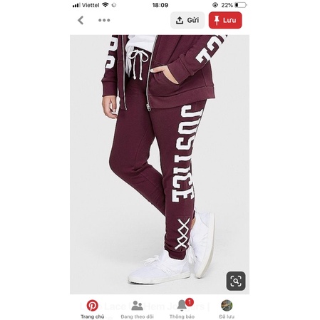 Quần nỉ jogger Justice teen, hàng xuất xịn