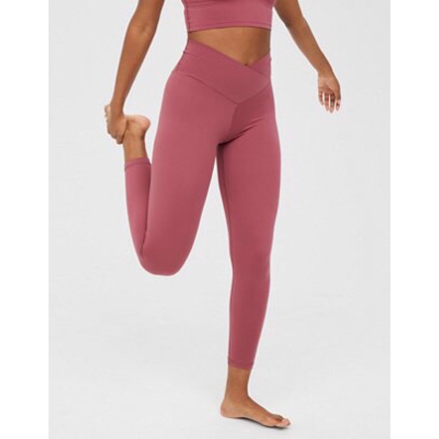 Quần tập legging 7/8 cạp chéo Ae, hàng xuất xịn