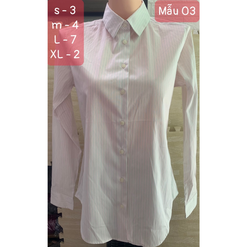 Áo sơ mi cotton nữ, hàng xuất xịn