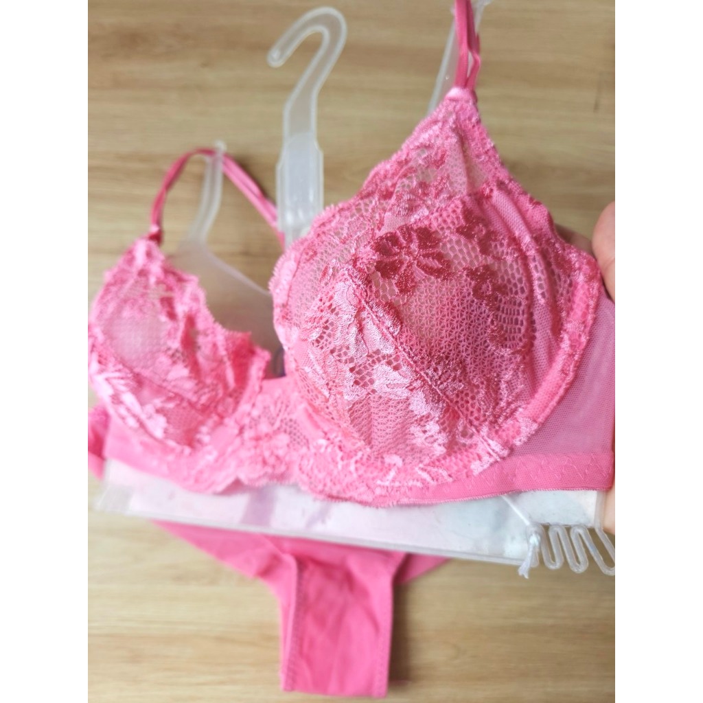 Set áo ngực ren hồng , hàng xuất xịn