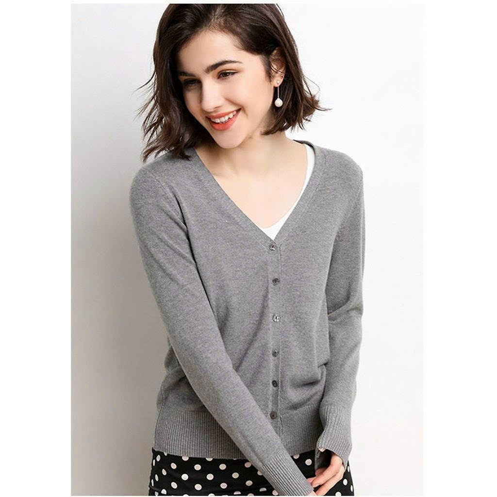Áo len khoác mỏng cổ tim Uni, hàng xuất xịn