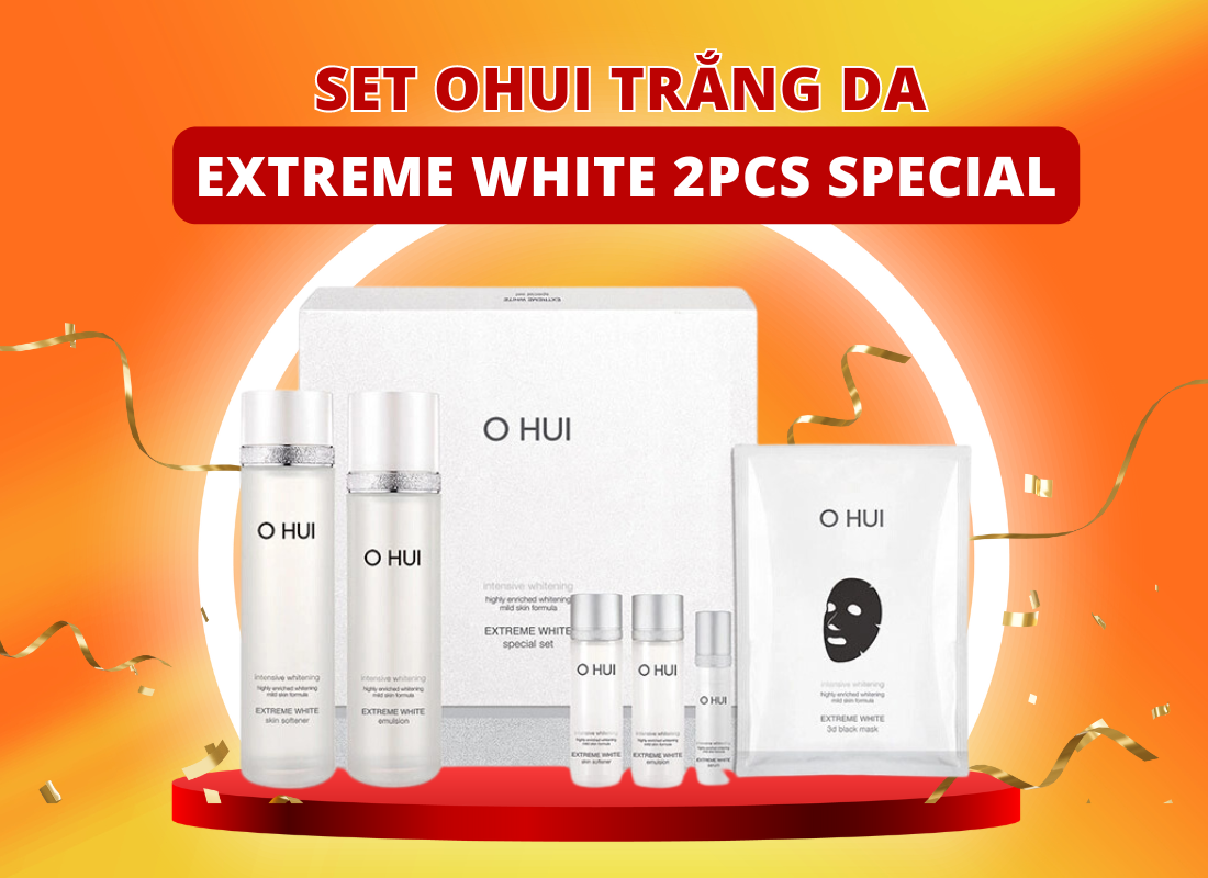 Set Ohui Trắng Da Extreme White 2pcs Special: Phục hồi làn da, xua tan thâm nám
