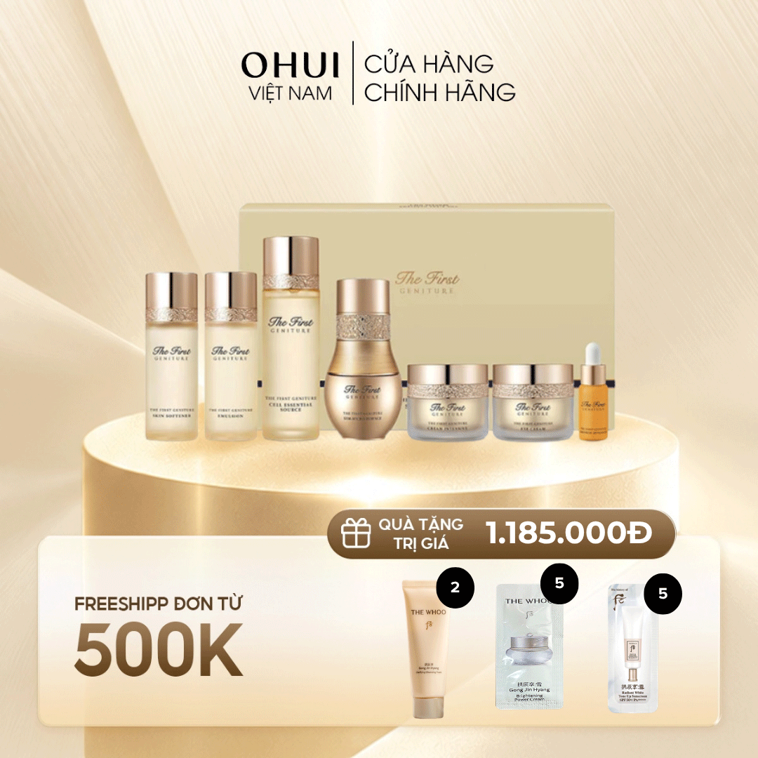 Bộ dưỡng da tái sinh chống lão hóa Ohui The First Mini 7 pcs Bản Mới