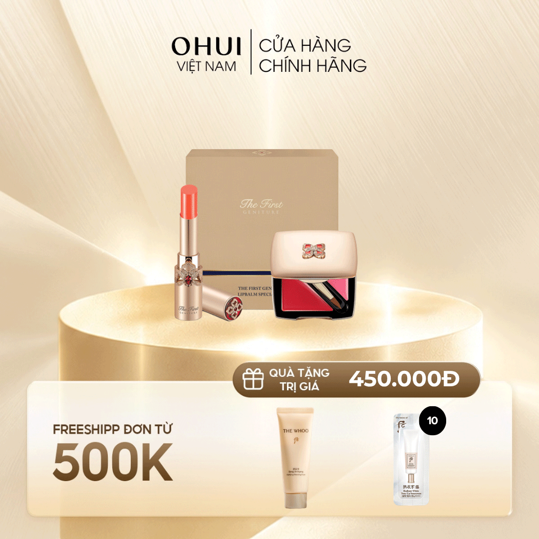 Bộ Son Dưỡng Môi OHUI The First Geniture Lipbalm Coral Set