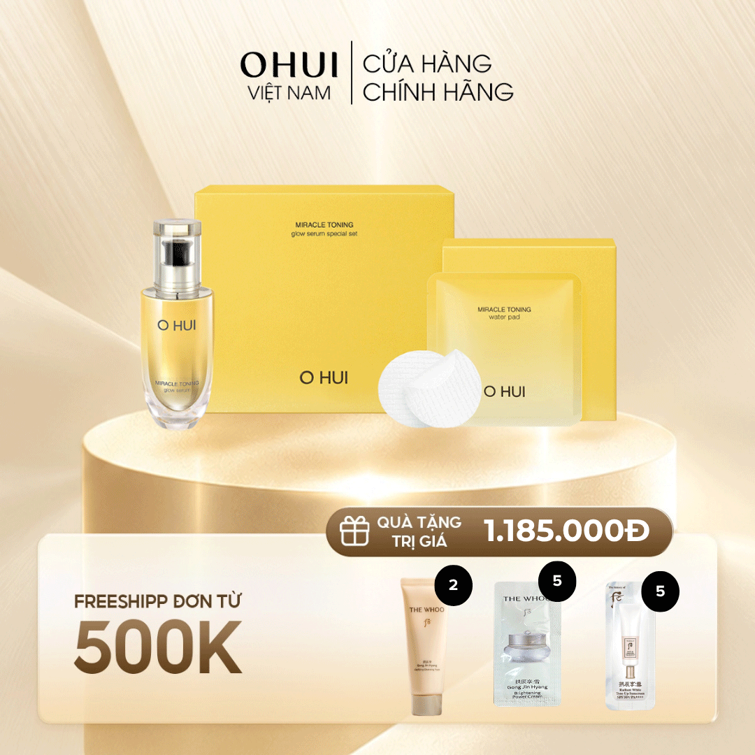 Bộ Dưỡng Sáng Da Vitamin C Ohui Miracle Toning Glow Serum 50ml