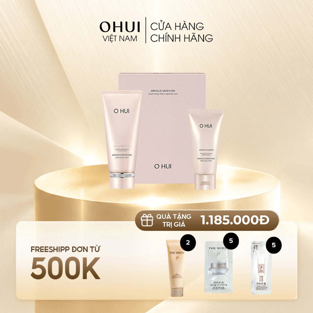 Bộ Sữa Rửa Mặt Dưỡng Ẩm OHUI Miracle Moisture Cleansing Foam