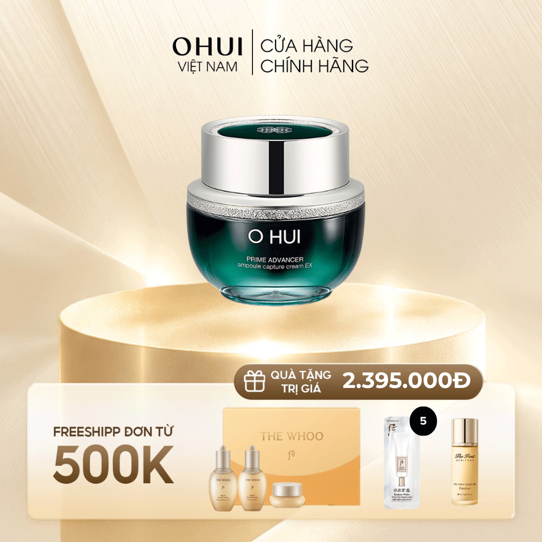 Kem dưỡng ngăn ngừa nếp nhăn OHUI Prime Advancer Ampoule Capture Cream