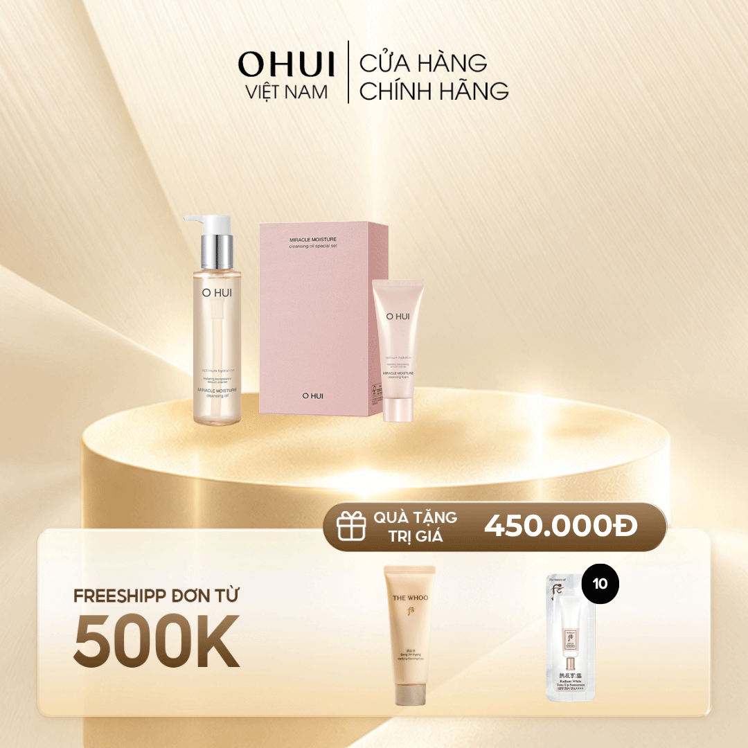 Bộ Dầu Tẩy Trang OHUI Miracle Moisture Cleansing Oil Set