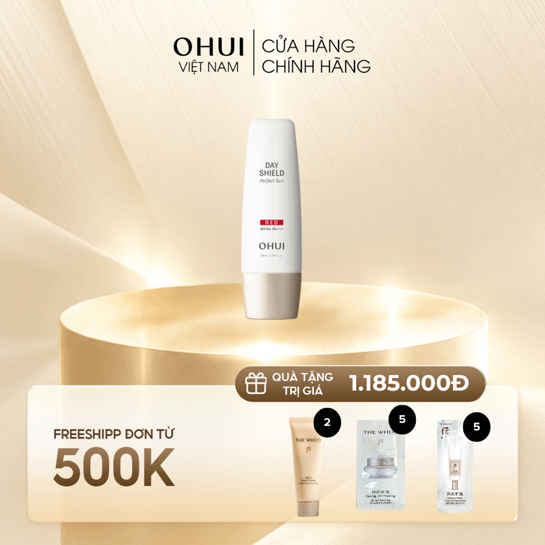 Kem chống nắng OHUI Day Shield Perfect Sun Red cho da dễ ửng đỏ