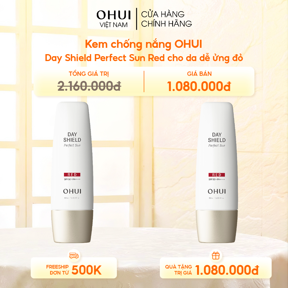 Kem chống nắng OHUI Day Shield Perfect Sun Red cho da dễ ửng đỏ