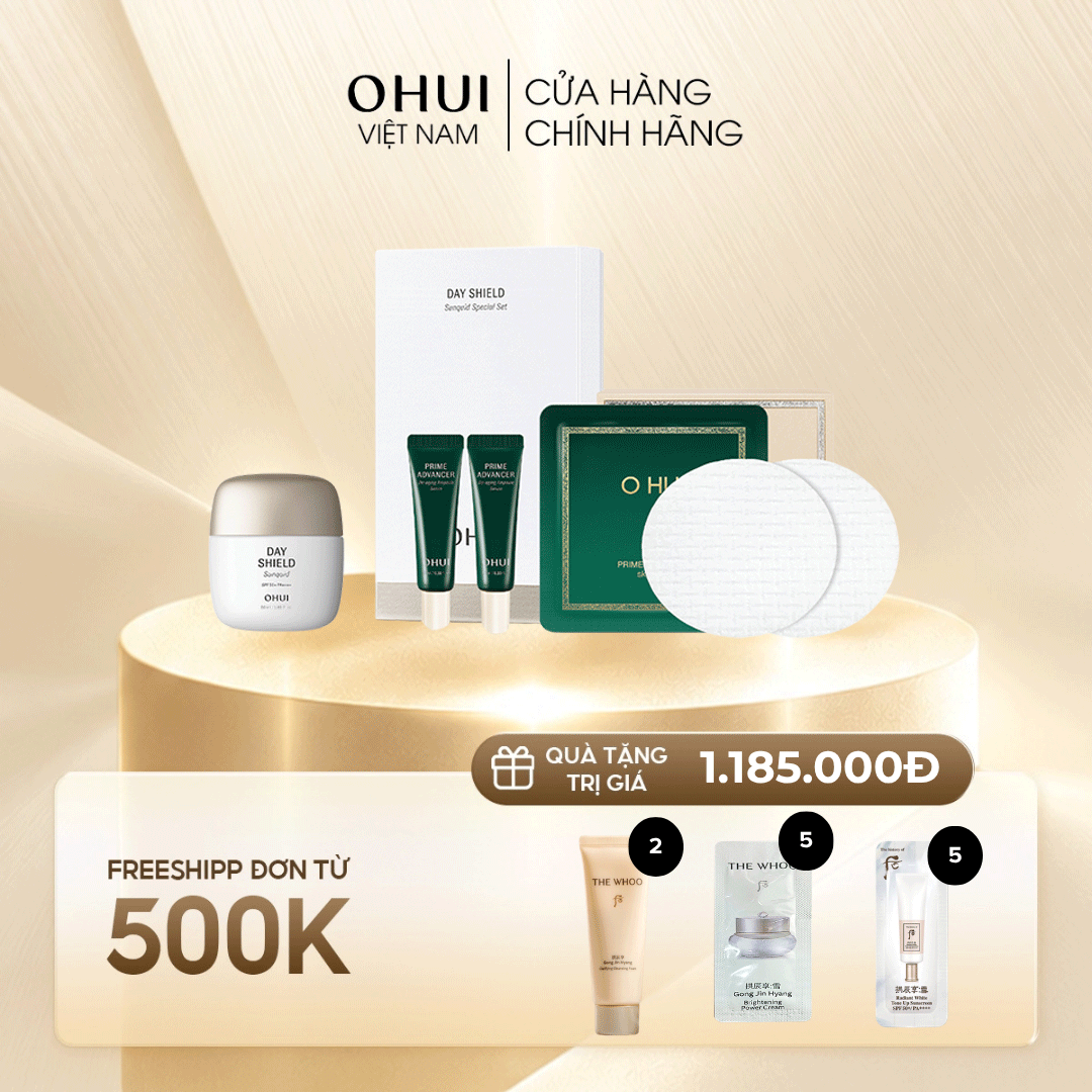 Bộ kem chống nắng dạng sữa Ohui Day Shield Sunquid 3pcs Set