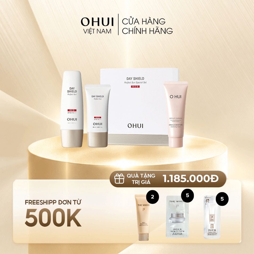 Bộ Kem Chống Nắng Ohui Day Shield Perfect Sun Red 3pcs
