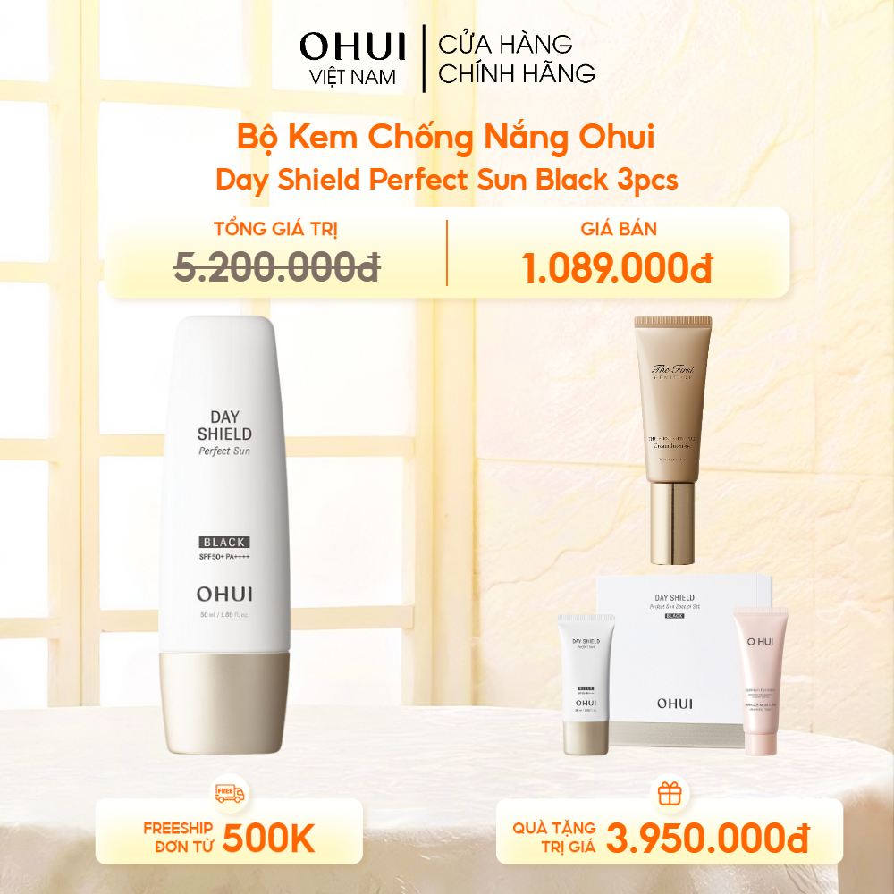 Bộ Kem Chống Nắng Ohui Day Shield Perfect Sun Black 3pcs
