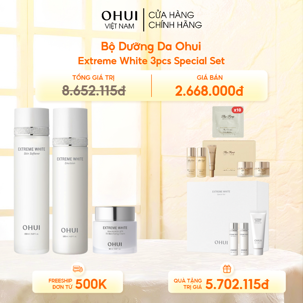 Bộ Dưỡng Da Ohui Extreme White 3pcs Special Set