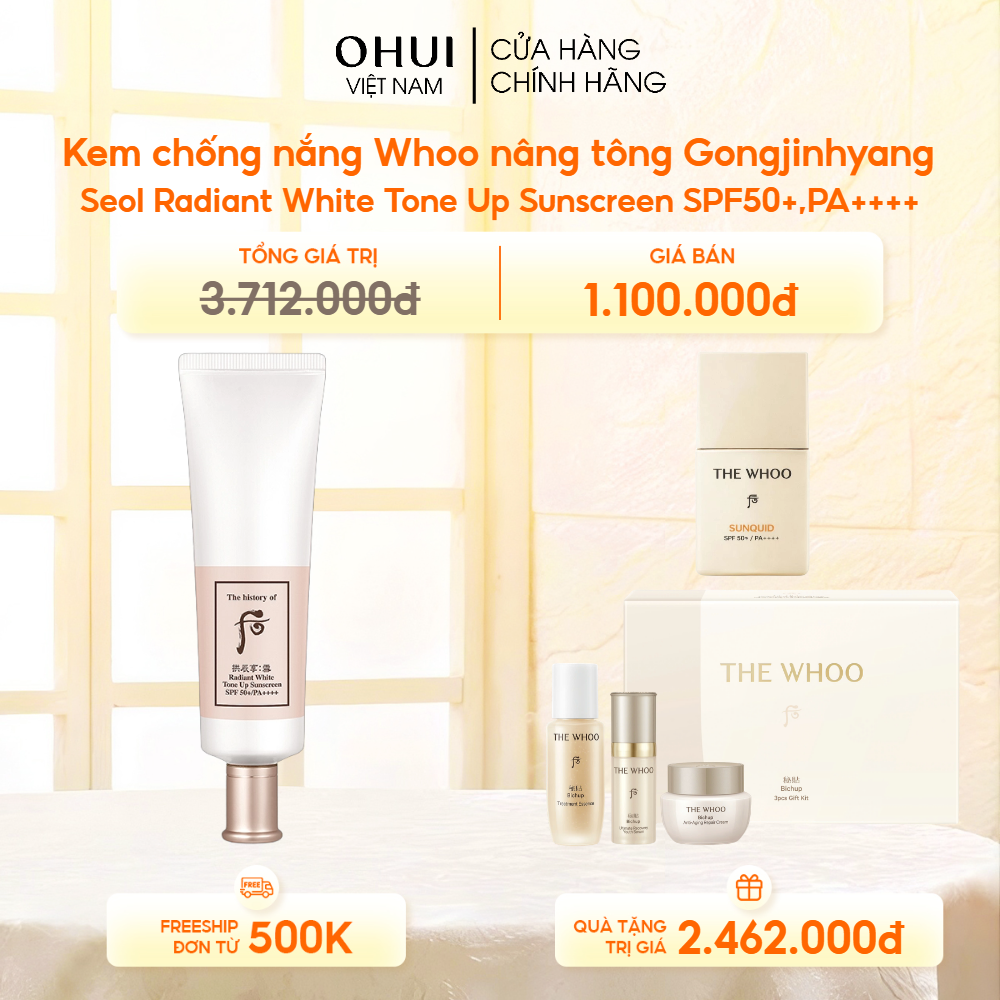Kem chống nắng Whoo nâng tông Gongjinhyang Seol Radiant White Tone Up Sunscreen SPF50+,PA++++