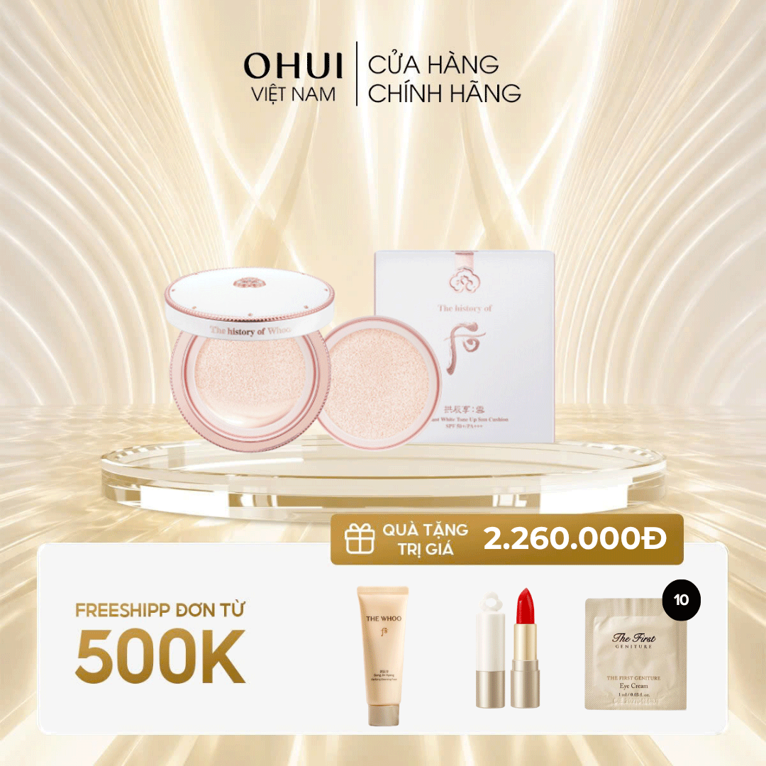 Cushion đa năng Gongjinhyang Seol Radiant White Tone Up Sun Cushion SPF50+,PA+++