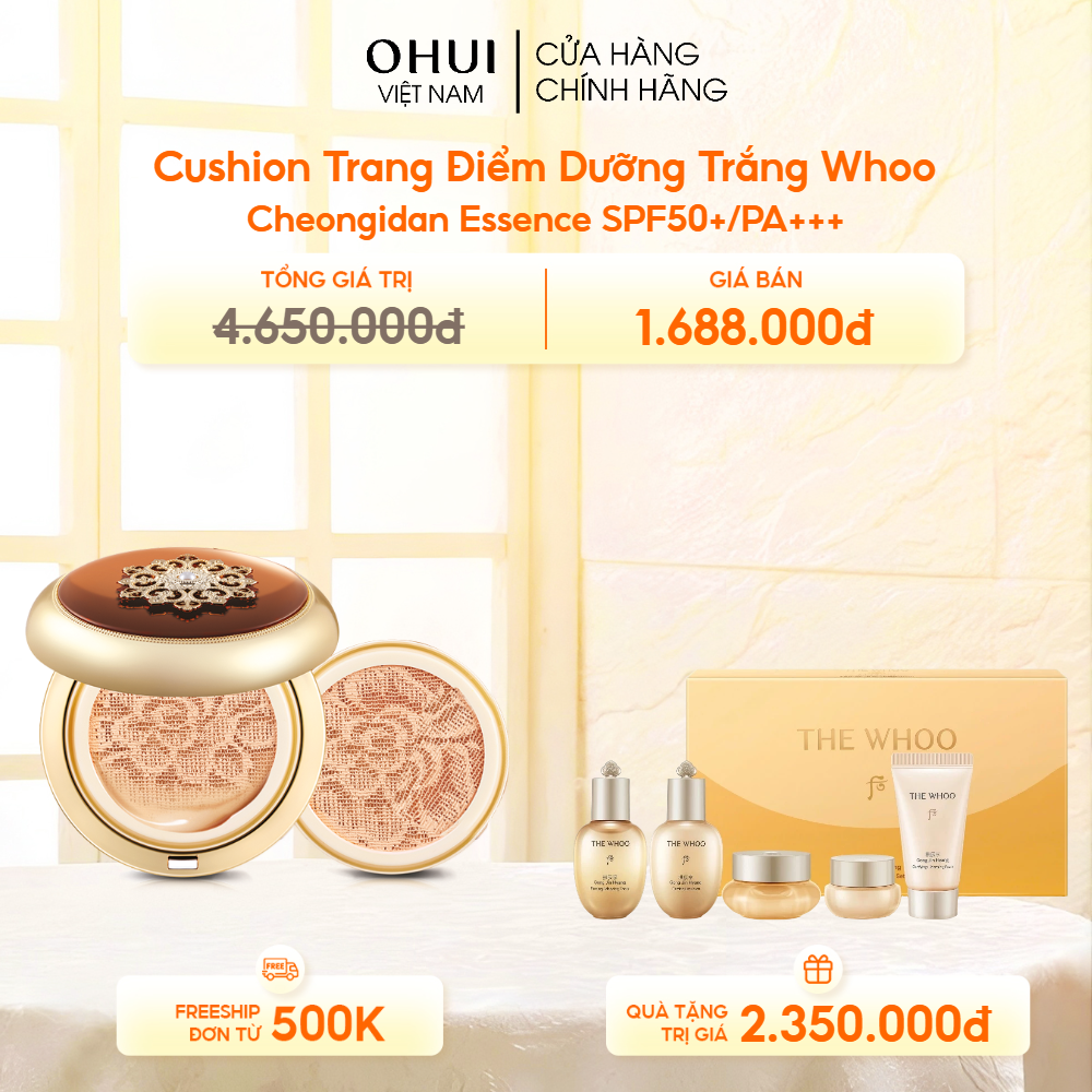 Cushion Trang Điểm Dưỡng Trắng Whoo Cheongidan Essence SPF50+/PA+++