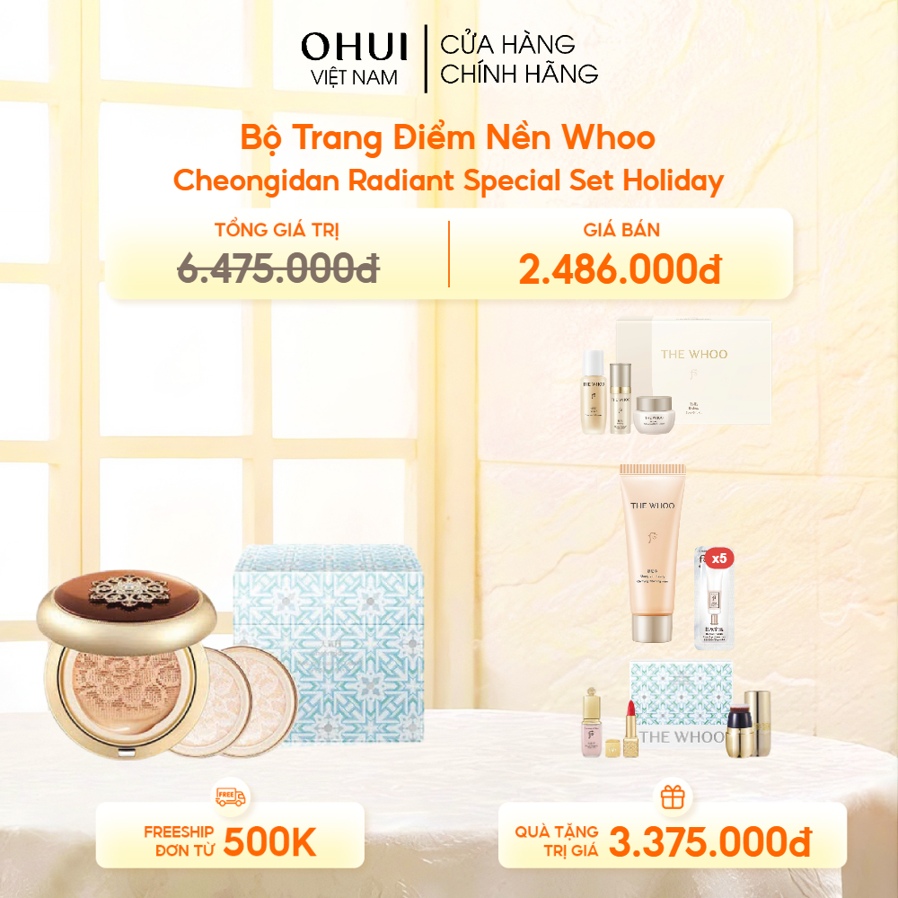 Bộ Trang Điểm Nền Whoo Cheongidan Radiant Special Set Holiday