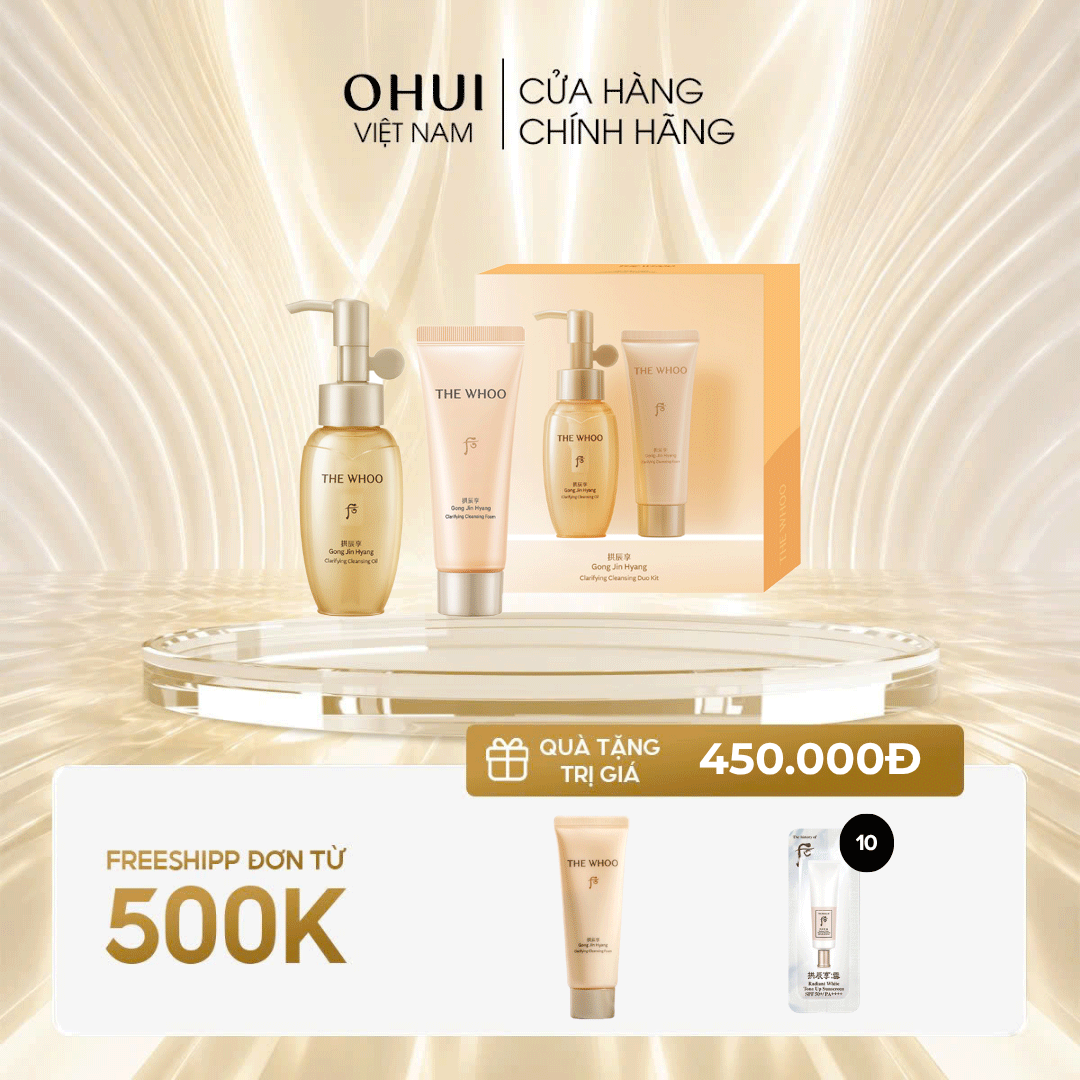 Bộ Làm Sạch Whoo Gongjinhyang Clarifying Cleansing Duo Kit