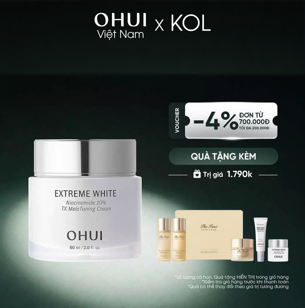[KOL x OHUI] Kem dưỡng trắng da sáng rạng rỡ OHUI Extreme White Cream