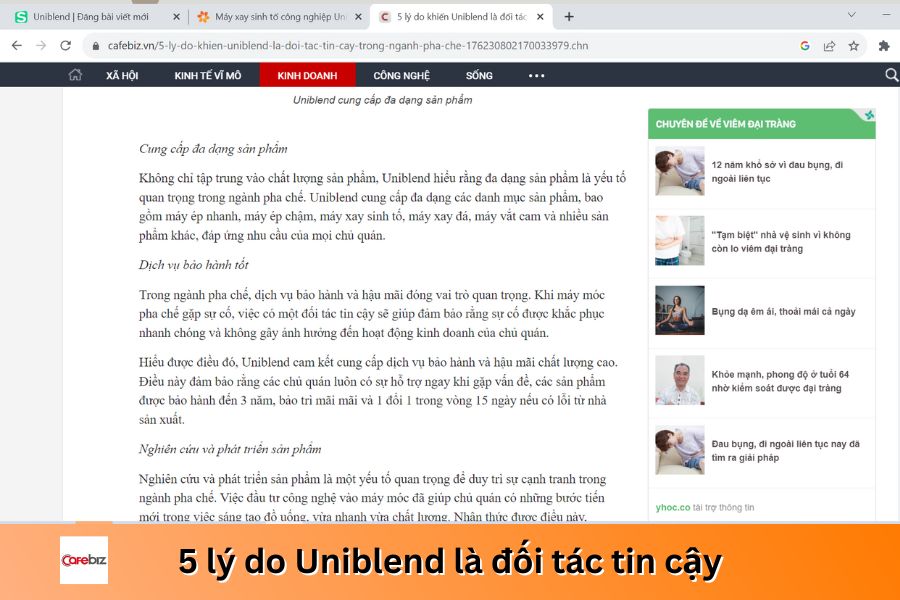 Cafebiz - 5 lý do Uniblend là đối tác tin cậy trong ngành pha chế