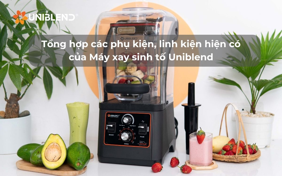 Tổng hợp các phụ kiện, linh kiện hiện có của Máy xay sinh tố Uniblend