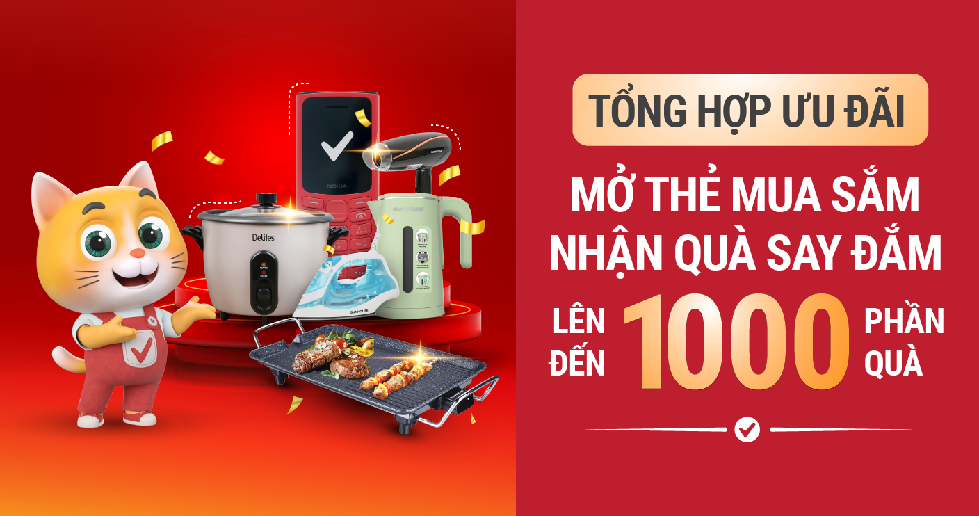 Tổng hợp ưu đãi hấp dẫn: Mở thẻ VietCredit mua sắm, nhận quà say đắm