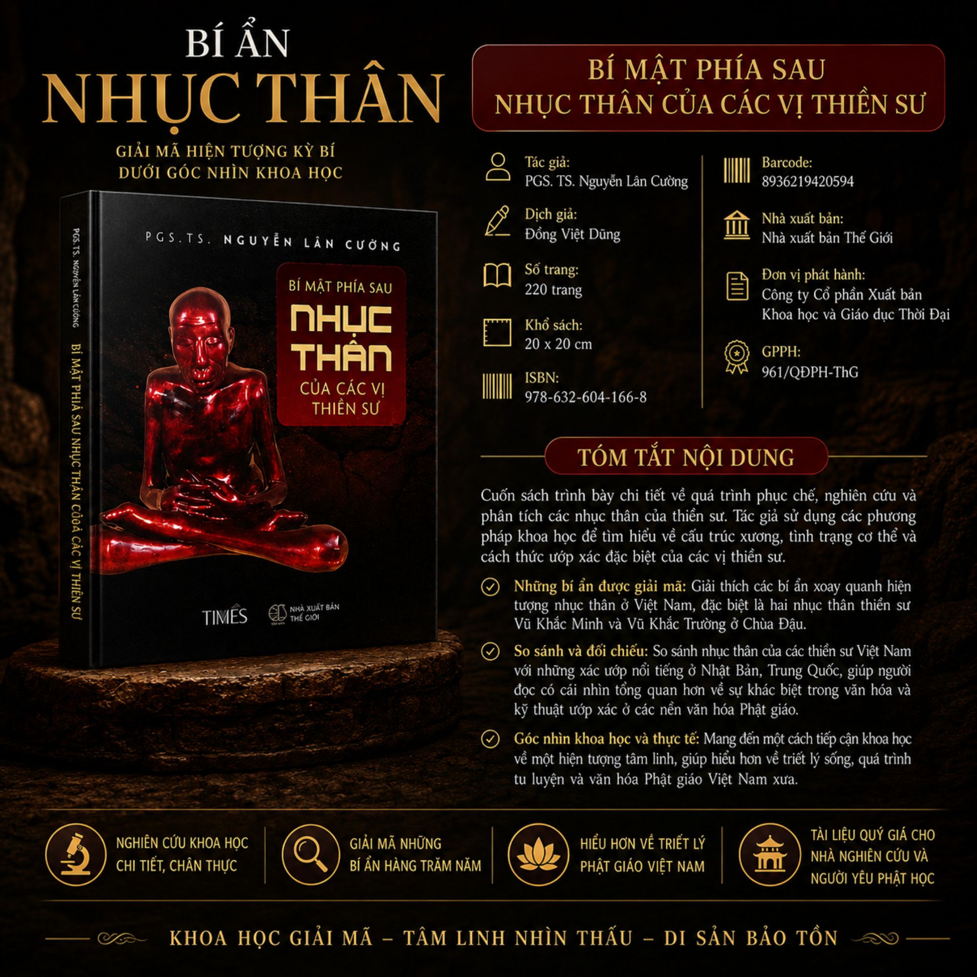 Bìa sách Bí mật phía sau nhục thân của các vị thiền sư