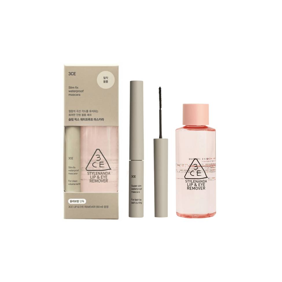 Set 3ce Nước Tẩy Trang Mắt Môi 60ml + Mascara
