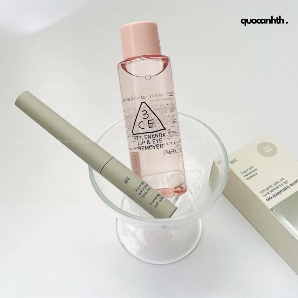 Set 3ce Nước Tẩy Trang Mắt Môi 60ml + Mascara