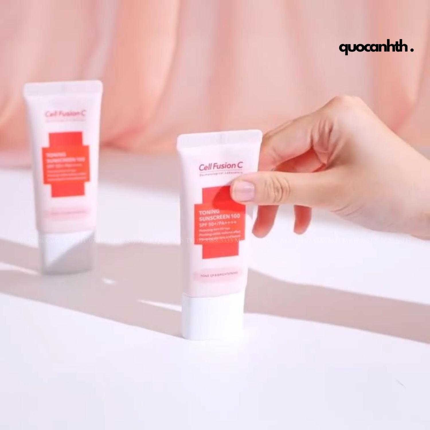 Kem Chống Nắng Cell Fusion C Hồng Toning Sunscreen 100 SPF 50+/PA++++