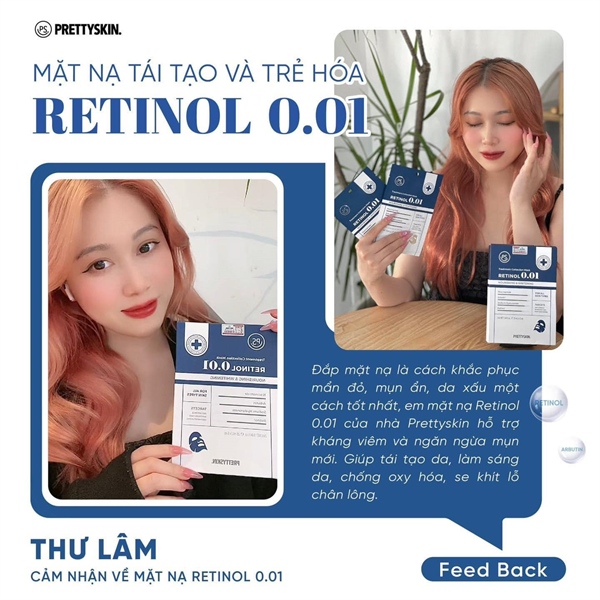 Mask Prettyskin Retinol 0.01 xanh dương hộp 10m ❤️ (Giá CTV)