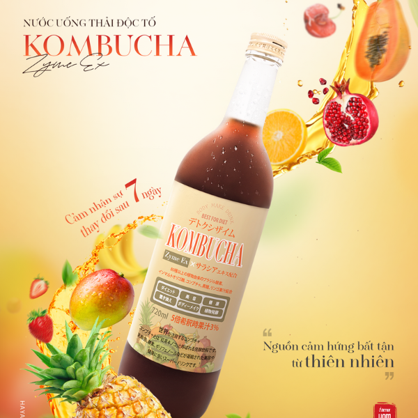 NƯỚC UỐNG THẢI ĐỘC TỐ HAYARI KOMBUCHA ZYME EX 720ML