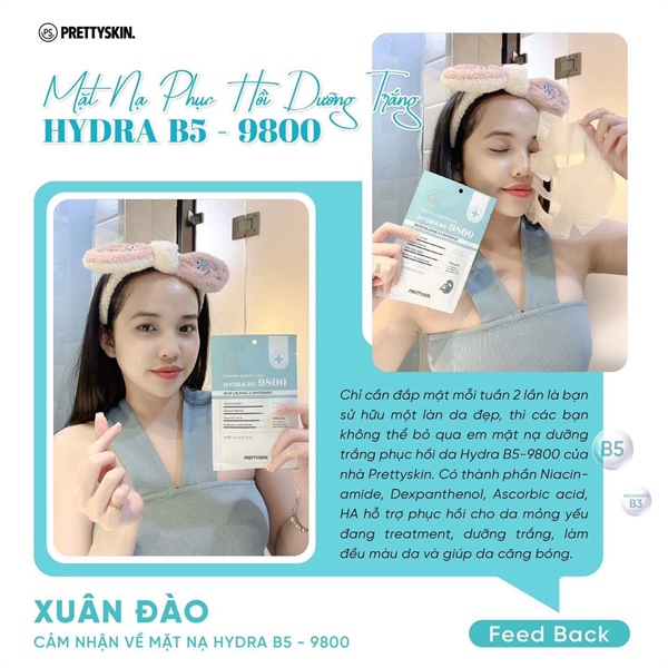 Mask Prettyskin Hydra B5 9800 xanh da trời hộp 10m ❤️ (Giá CTV)