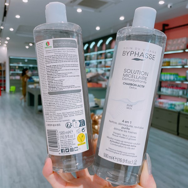 Tẩy trang Byphasse than hoạt tính 500ml
