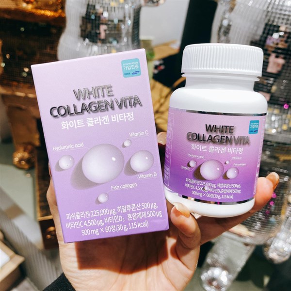 Viên uống trắng da Collagen tím
