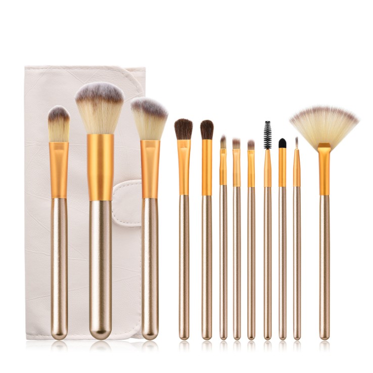 Bộ cọ vàng đồng 12 cây kèm bao da